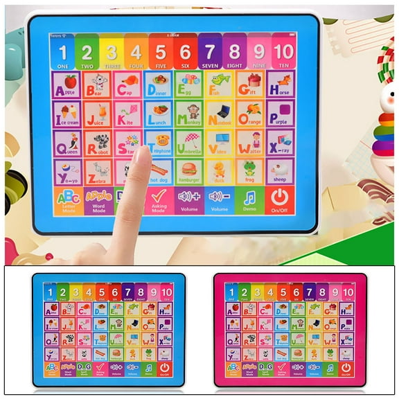 Usbinx Life Educational English Touch Tablet Toy Multifunctional Early Learning PVC Blue Pink 24.3x19cm