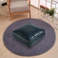 thumbnail image 1 of Usbinx Life Faux Leather Pouf Ottoman Cover 15.7in Round Unstuffed Pouf Cover Water Resistant Decorative Footstool Case, Indoor Outdoor Ready, 1 of 7