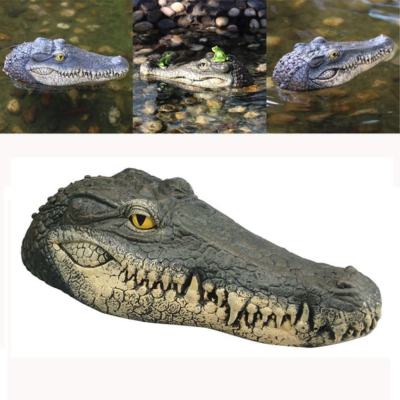 Usbinx Life Floating Crocodile Decoy for Pond Pool and Garden Water Feature Realistic Predator Repellent Helps Deter Geese Ducks Birds Protects Fish Outdoor Decor 34 cm