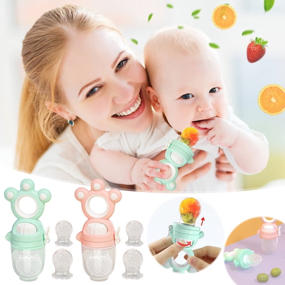 Usbinx Life Food Feeder Fruit Vegetable Teether Silicone Feeding Bag Adjustable Length BPA Free for Teething Self Feeding 1 Pack 11x5.5cm