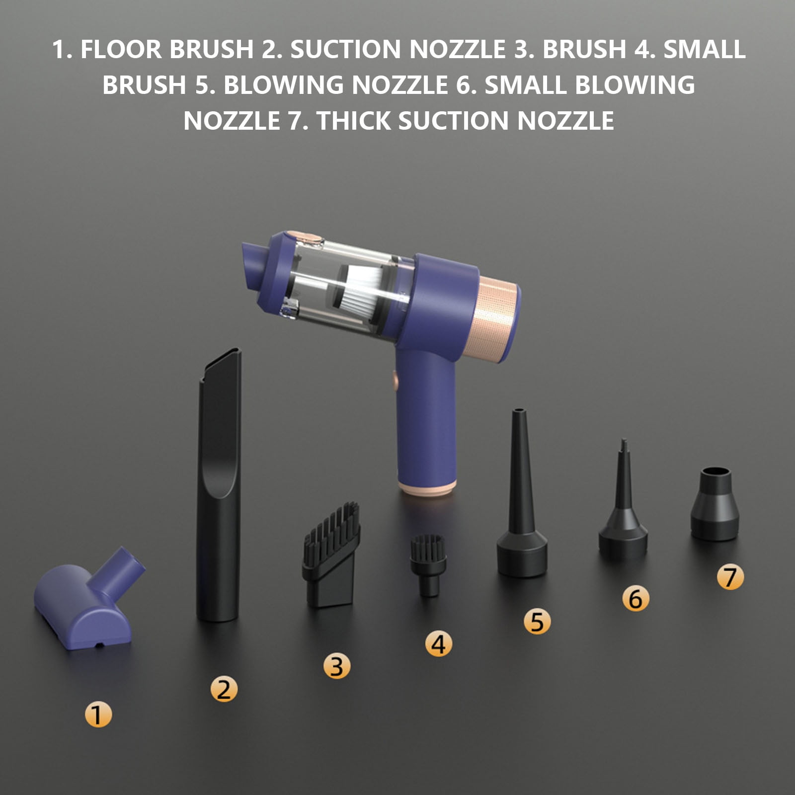 Usbinx Life Handheld Vacuum and Blower Rechargeable 7000pa Wet/Dry Car Vacuum Cleaner Portable Strong Suction