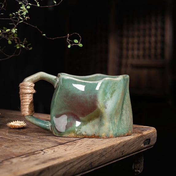 Usbinx Life Handmade Kiln-Fired Irregular Pottery Mug Rough Texture Nordic-Style Coffee Cup