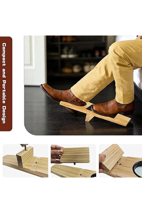 Heavy Duty Boot Remover Shoe Helper with Foot Support Wide Wooden Boot Puller Stand for Cowboy Rain Hunting Ski and Work Boots Home Farm Travel Use 1 Piece