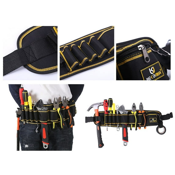 Usbinx Life Heavy Duty Utility Tool Belt with Detachable Pouches Quick Release Buckle Adjustable for Electrician Carpenter Construction Men Women