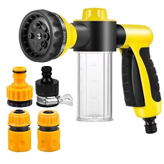 Usbinx Life High Pressure Foam Spray Gun 8-Way Water Nozzle with 100cc Soap Dispenser for Car Wash Garden Lawn Patio Multipurpose Cleaning Tool
