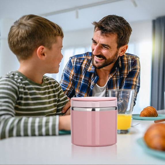Usbinx Life Hot Food Container With Handle 630ml Stainless Steel Thermos Breakfast Cup Soup Bowl Vacuum Jug Leakproof Wide Mouth BPA-Free Portable Work School