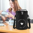 thumbnail image 1 of Usbinx Life Insulated Lunch Bag Round Portable Lunch Box Tote with Aluminum Foil Lining Waterproof Oxford Cloth Leak Resistant Zipper Pockets for Work Picnic 24x17cm, 1 of 6