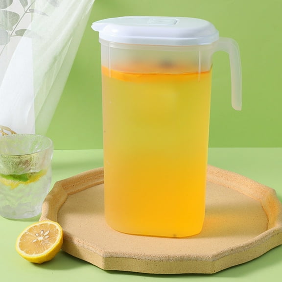 Usbinx Life Large Capacity Cold Water Pot Beverage Dispenser Heat Resistant Plastic Pitcher with Filtered Lid for Fruit Tea Iced Drinks Juice Cooler for Home Picnic 1800ml 2500ml 1 Piece