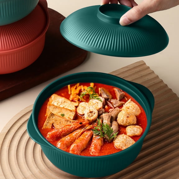 Usbinx Life Large Reusable Polypropylene Rice Noodle Soup Serving Bowl 19.2x19.2x10cm Microwave Dishwasher Safe BPA-Free