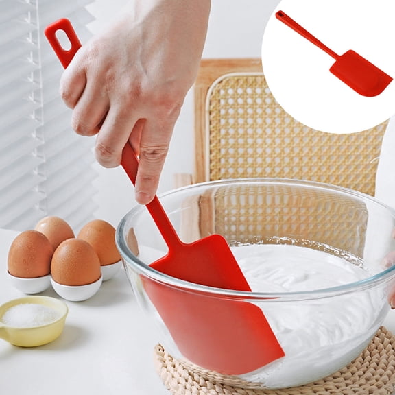 Usbinx Life Large Silicone Cake Scraper High Temperature Resistant Red Flexible Smoother 29.5x7cm Multipurpose Spatula