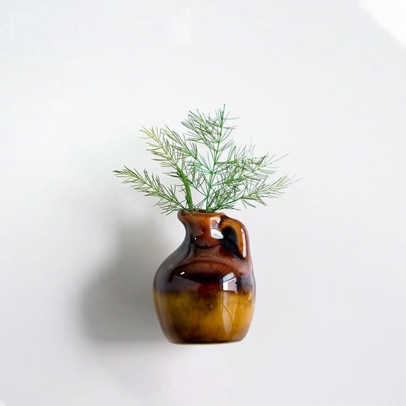 Usbinx Life Magnetic Mini Ceramic Refrigerator Vase Decorative Hanging Flower Pot Magnetic Stick-On Mini Planter