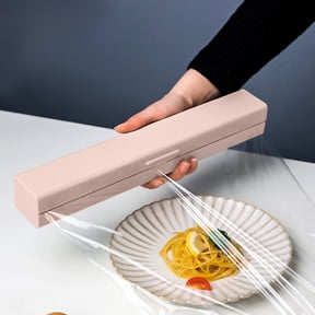 Usbinx Life Magnetic Plastic Wrap Dispenser with Dual Cutter Refillable Cling Film Foil Paper Dispensing Box Fridge Mount 31.7x5x5cm