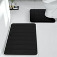 thumbnail image 1 of Usbinx Life Memory Foam Bath Mat Set 2-Piece Non-Slip Toilet Shower Rugs Water Absorption Thick Machine Washable Soft Velvet Fleece for Bathroom Restroom Modern Decor, 1 of 7