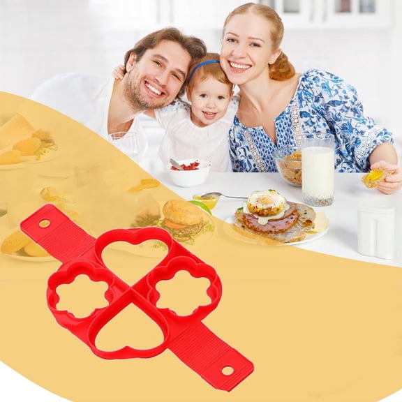Usbinx Life Omelette Maker Silicone Multi-Shaped Egg Molds 7pc Pancake Rings Star Heart Round Flexible Food Grade Nonstick Heat Resistant Easy Release Breakfast Baking Tool 35x20x19cm