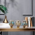 thumbnail image 1 of Usbinx Life Owl Statues Set Hear No Evil See No Evil Speak No Evil Resin Figurines Shelf Decor Living Room Office Mantel Bookcase Accent 3 Pieces, 1 of 6