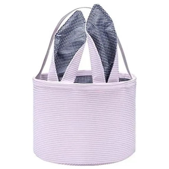Usbinx Life Personalized Kids Easter Basket Customizable Soft Folding Easter Egg Hunt Basket, Large Reusable Fabric Basket for Children with Name Personalization, 1 Pack