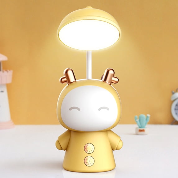 Usbinx Life Rechargeable LED Desk Lamp Cute Night Light Adjustable Brightness Portable Reading Lamp Auspicious Doll Design