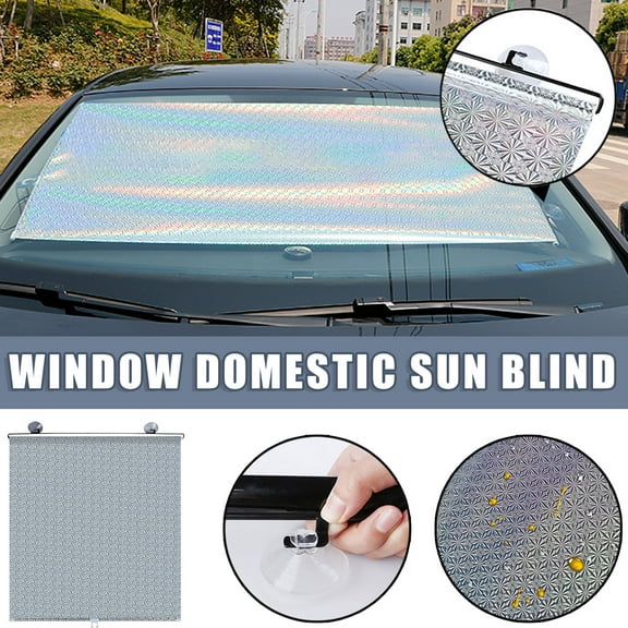 Usbinx Life Retractable Car Window Sunshade Roller Blind PVC Mesh Auto Roll Shade with Suction Cups Privacy UV Block Heat Reduction for Car Truck Home Office 15.7 x 23.6 in 1 Set