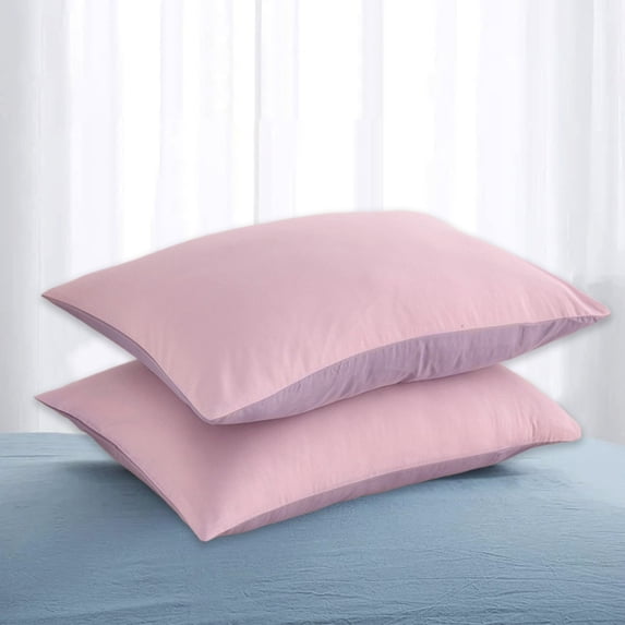 Usbinx Life Set of 2 Pillow Shams with Envelope Closure 48x74cm Washed Fabric