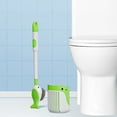 thumbnail image 1 of Usbinx Life Silica Bathroom Toilet Brush Plunger Set Wall Mounted Flexible Brush Dual Head Quick-Drying Ventilated Storage Green Blue Yellow Red Plastic 41x8x8cm 1 Pack, 1 of 7