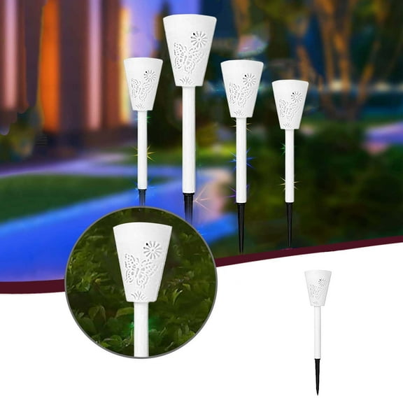 Usbinx Life Solar Pathway Lights Set of 3 Outdoor Color-Changing LED Garden Lights Waterproof ABS Steel