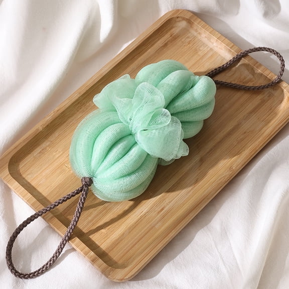 Usbinx Life Stretchable Bath Back Scrubber Double Mesh Long Handle Exfoliating Body Strap 14.8x12cm