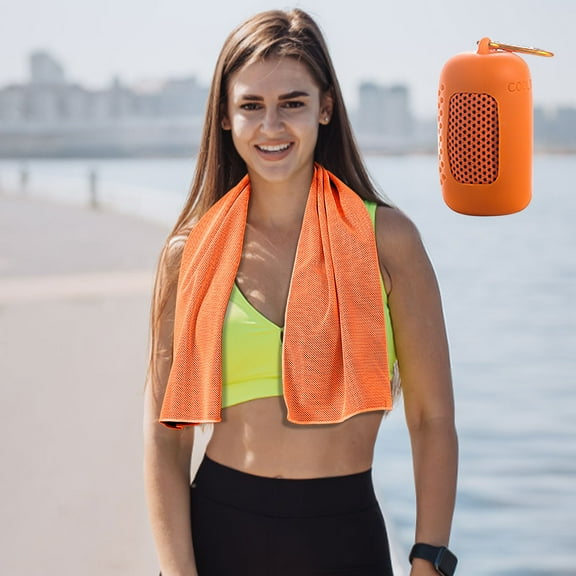 Usbinx Life Summer Outdoor Fitness Ice Silk Cooling Towel Quick Dry Soft Breathable Machine Washable Cold Feeling Towel for Sports Gym Travel 1 Pack