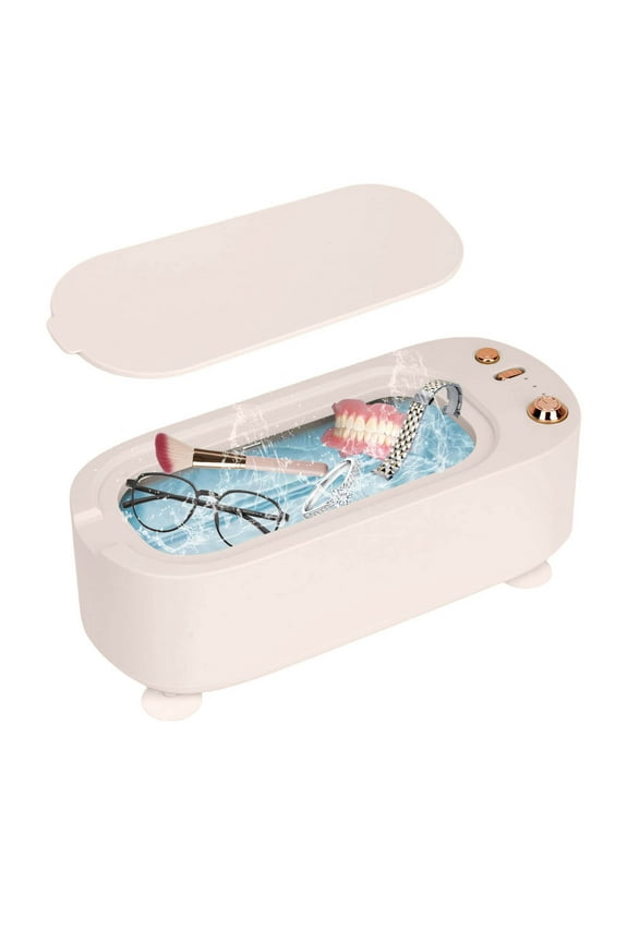 Ultrasonic Jewelry Cleaner Machine 300ML Portable Cleaner for Glasses Rings Watch Bands Razors Makeup Brushes Dentures 45kHz Deep Cleaning with 304 Tank 1 Unit