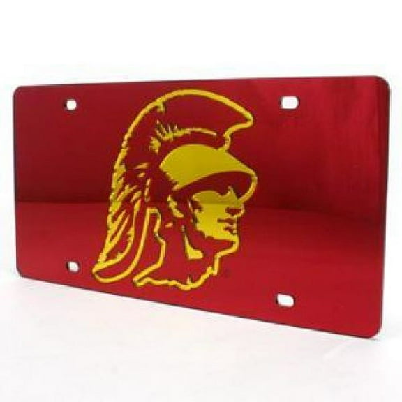 Usc Trojans Inlaid Acrylic License Plate - Red