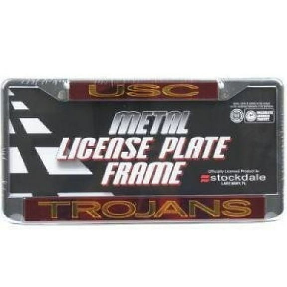 Usc Trojans Metal Inlaid Acrylic License Plate Frame - Large Trojans