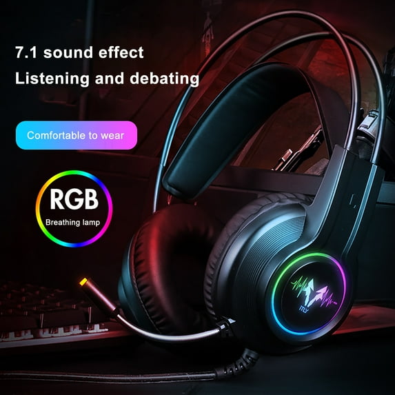 Uscallm 1Pcs Open Ear Sports Bluetooth Headset, H200 Gaming Headset Pro Wired Over Ear Headphones, Pc Computer Gaming Headset For Esports Streaming