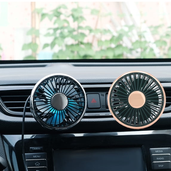 Uscallm 2Pcs Handheld Turbo Fan Usb Rechargeable, Usb Car Fan Night Light Vent Clip, 360° Rotating Air Circulator For Vehicle, 3 Speed Portable Mini Fan For Car Truck SUV, Rv Camping Travel Essential