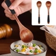 thumbnail image 1 of Uscallm 2Pcs Japanese Style Wooden Spoon, Long Handle Wooden Spoon, Japanese Style Soup Spoon, Kitchen Cooking Utensil, Household Essential Kitchen Tool, 1 of 9