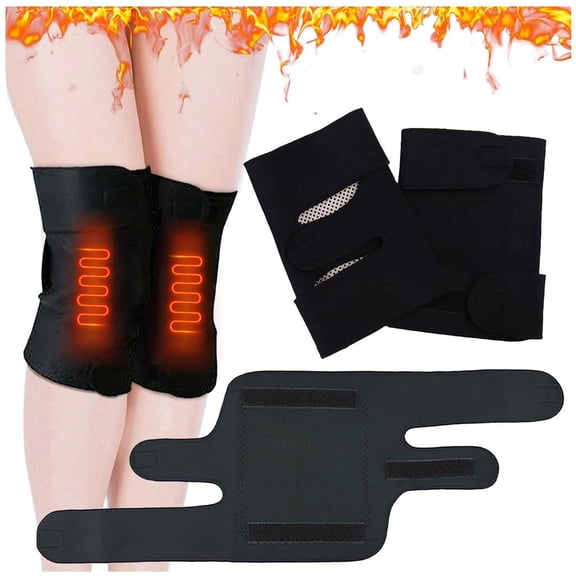 Uscallm 2Pcs Self Heating Acupressure Knee Sleeve, Self-heating Knee Brace For Arthritis Pain Relief, Knee Heating Pad For Joint Pain Massage, Electric Heating Knee Wrap For Men Women