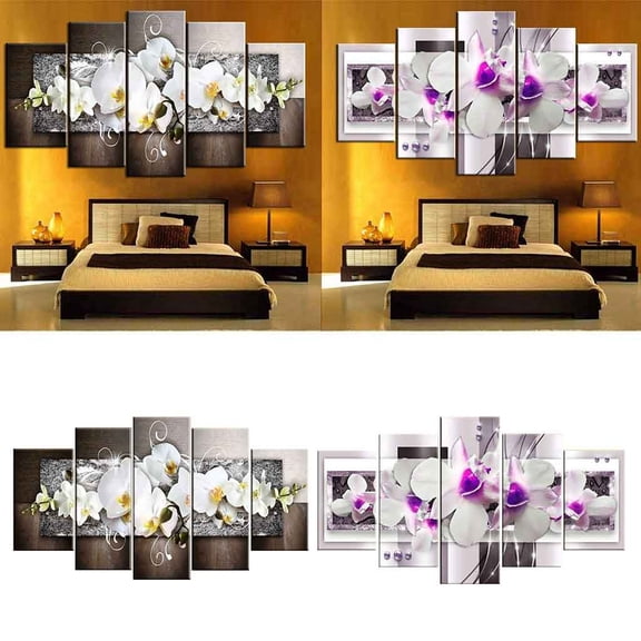 Uscallm under $5 2Pcs Canvas Wall Art, 5 Piece Canvas Wall Art Set, Modern Abstract Flower Painting, Home Decor Wall Prints, Frameless Gallery Wall Decor, Living Room Bedroom Artwork