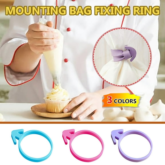 Uscallm under $5 2Pcs Piping Bag Ties, 12pcs Silicone Piping Bag Clips,Reusable Icing Bag Sealing Rings for Baking,Food Grade Cupcake Decorating Tool,Multi Color Pastry Bag Ties for Kitchen