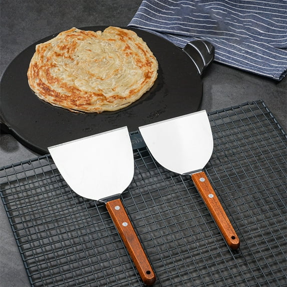 Uscallm under $5 2Pcs Stainless Steel Spatula, Stainless Steel Pizza Peel Spatula,Grill Steak Flipper Pancake Turner Tool,Non Stick Oven Baking Serving Spatula,Kitchen BBQ Cooking Utensil Spatula