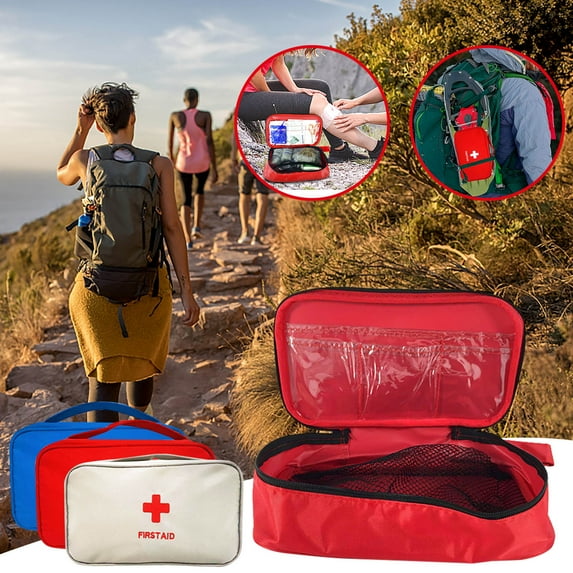 Uscallm under $5 3Pcs Portable First Aid Bag, Portable First Aid Kit Bag, Empty Medical Organizer Bag for Supplies, Lightweight First Aid Pouch for Outdoor, Waterproof Emergency Bag for Camping