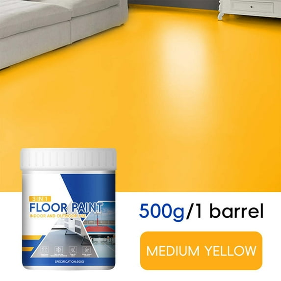 Uscallm under $5 Epoxy Floor Paint, Household Floor Paint Three In One Epoxy, Water-Based High Solid Wear Resistant Floor Coating, Cement Floor Paint 500ml, DIY Floor Paint Kit, Durable Floor Finish