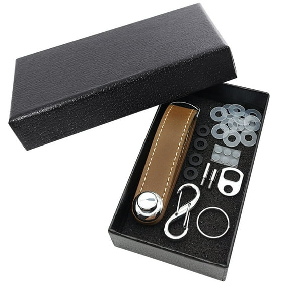 Uscallm under $5 Leather Key Organizer, Leather Key Organizer Keychain, Key Storage Device Key Bag, Compact Key Holder Wallet, Men Women Keychain Pouch, Minimalist Key Organizer for Car Keys