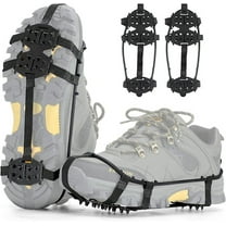 Uscallm under $5 Snow Non Slip Crampons, 24 Tooth Ice Cleats Crampons,Outdoor Snow Ice Non Slip Shoe Spikes,Winter Hiking Traction Device for Boots,Lightweight Elastic Anti Slip Ice Grips