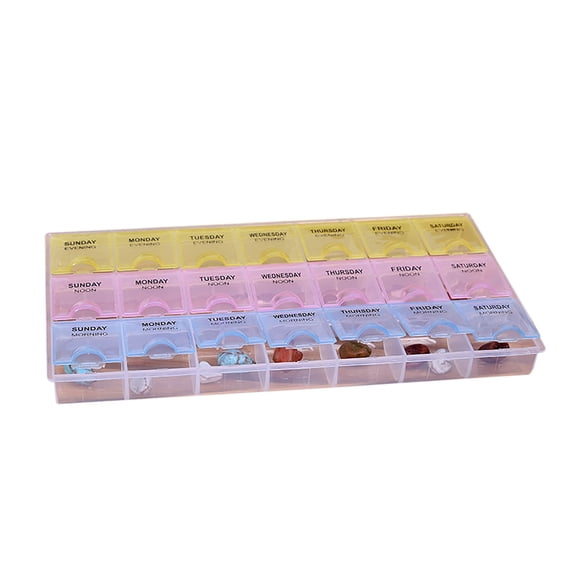 Uscallm under $5 Weekly Pill Organizer, Weekly Pill Organizer, 7 Day Medicine Dispenser, AM PM Tablet Case, Portable Pill Box, Daily Medication Reminder