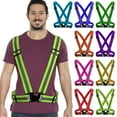 thumbnail image 1 of Uscallm 7Pcs Reflective Safety Vest Belt, High Visibility Reflective Safety Vest, Neon Running Cycling Sports Gear, Unisex Reflective Belt For Night Activities, 1 of 9