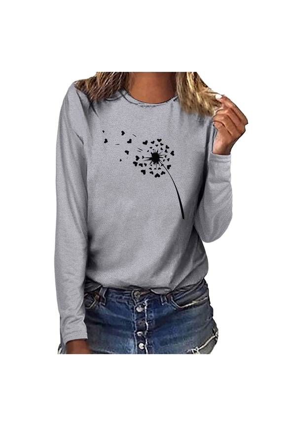 Basic Fall Tops for Women, Fall Tops for Women 2022 Letter Sunflower Cat Women Fall Fashion 2022 Tops Plaid Dragonfly Camouflage Comfort Cozy Autumn Sweatshirt Loose Loose Tops Blouses Shirt
