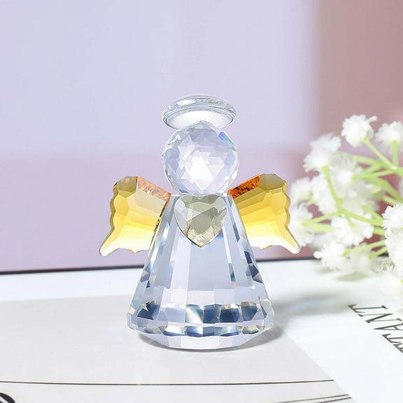 Uscallm Crystal Glass Door Handle, Heart Angel Crystal Figurine, Collectible Home Decor Christmas Gift, Unique Glass Art Statue For Women, Elegant Desk Ornament Friendship Present