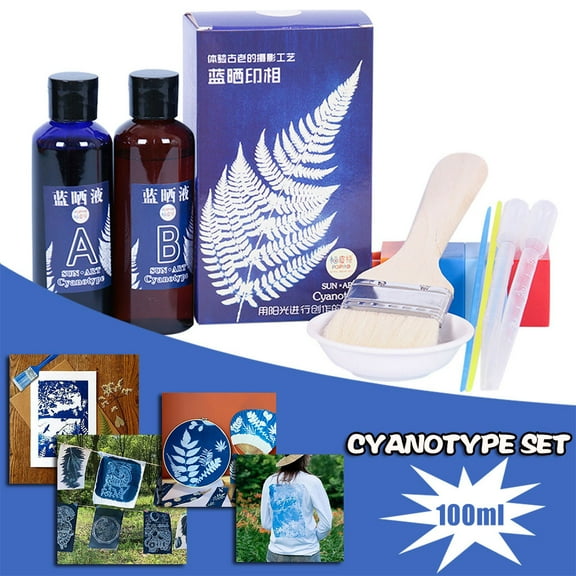 Uscallm Cyanotype Kit For Blueprint Photography, Cyanotype Kit For Beginners, Diy Cyanotype Photography Supplies, Blueprint Photo Developing Solution, Creative Art Project Gift Ideas