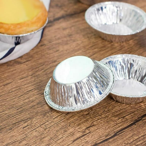 Uscallm Disposable Baking Tin Foil, Disposable Aluminum Foil Baking Cups 100-Pack, Professional Muffin Tin Liners For Cupcakes And Pastries, Non-stick Tart Shells For Easy Baking