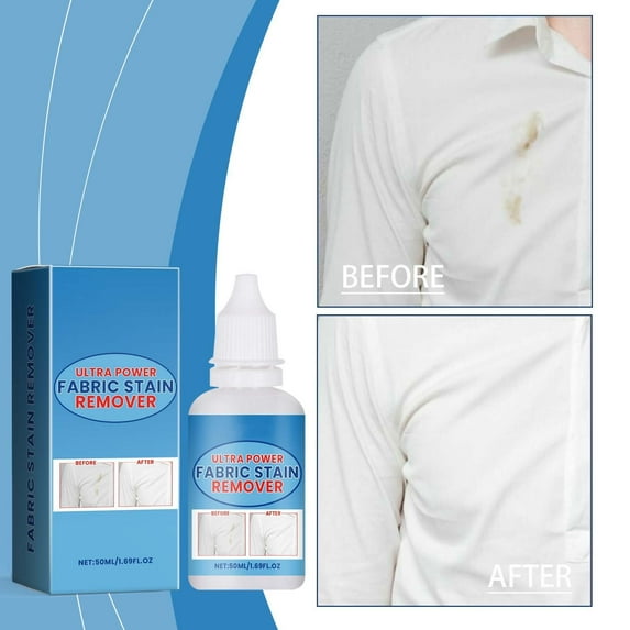 Uscallm Fabric Stain Remover, Powerful Clothes Grease Pen Coffee Stain Cleaner, All-in-One Laundry Spot Treatment for Stubborn Stains, Odor Eliminator for Shirts Pants Handkerchiefs