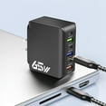 thumbnail image 1 of Uscallm Fast Charging Multi Port Adapter, 65w Multi Port Fast Charging Charger, Gan Tech USB C PD Wall Charger, 6-in-1 Fast Charging Block Multiple Devices, 1 of 6