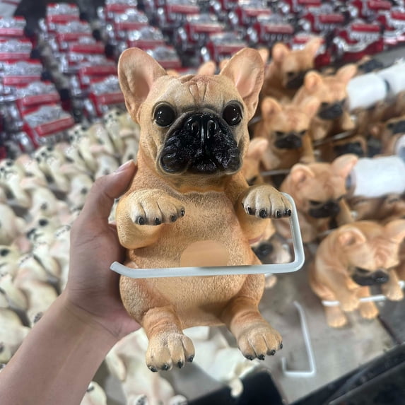 Uscallm Freestanding Rustproof Toilet Paper Holder, Cute Dog Toilet Paper Holder, Realistic Sculpture Pet Bathroom Decor, Adorable Animal Themed Tissue Dispenser, Funny Dog Lover Gift Idea
